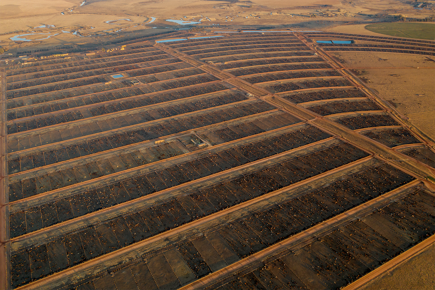 aerial image of feedlot