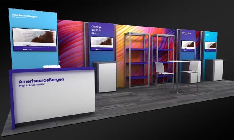 rendering of MWI tradeshow booth