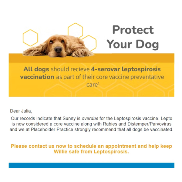 Vanguard Lepto vaccine awareness email