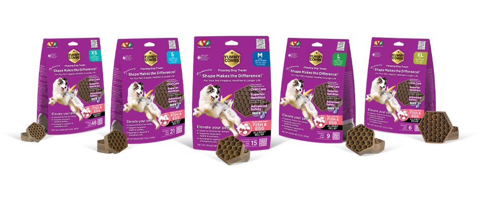 yummy combs purple packaging 5 sizes fish and egg formula