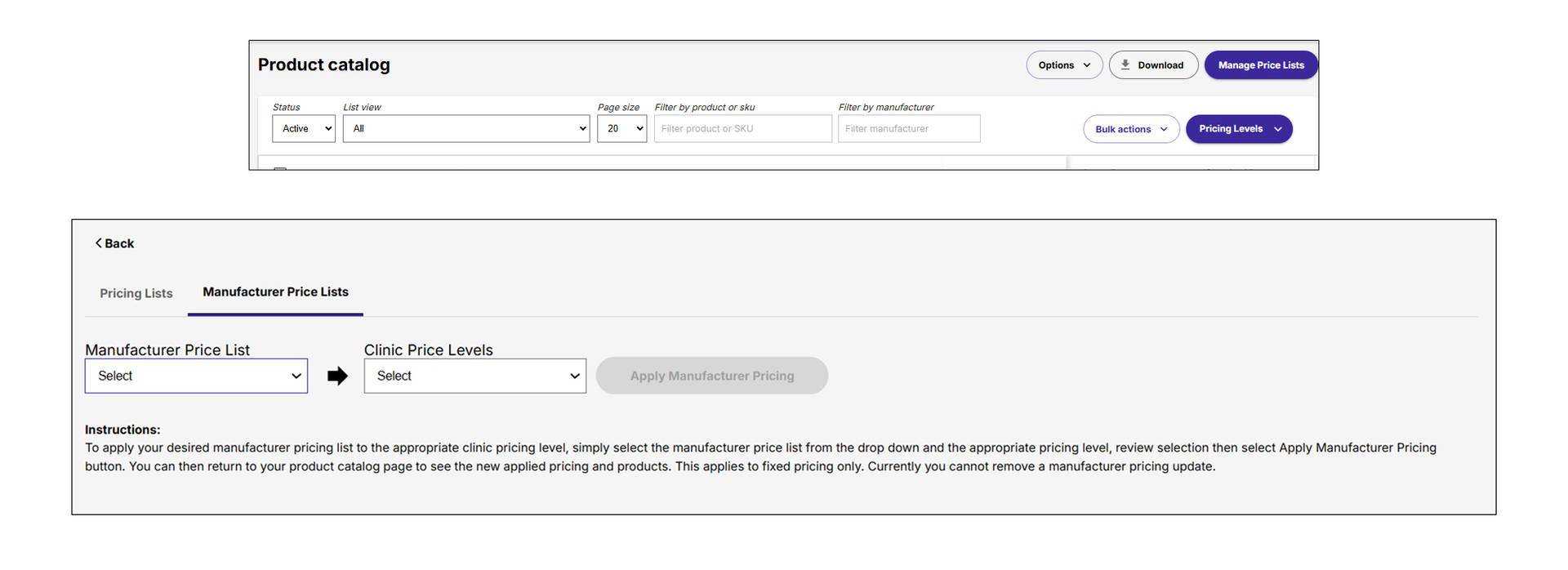 myAnimalRx Manufacturer Annual Pricing List Automation Instructions screenshot