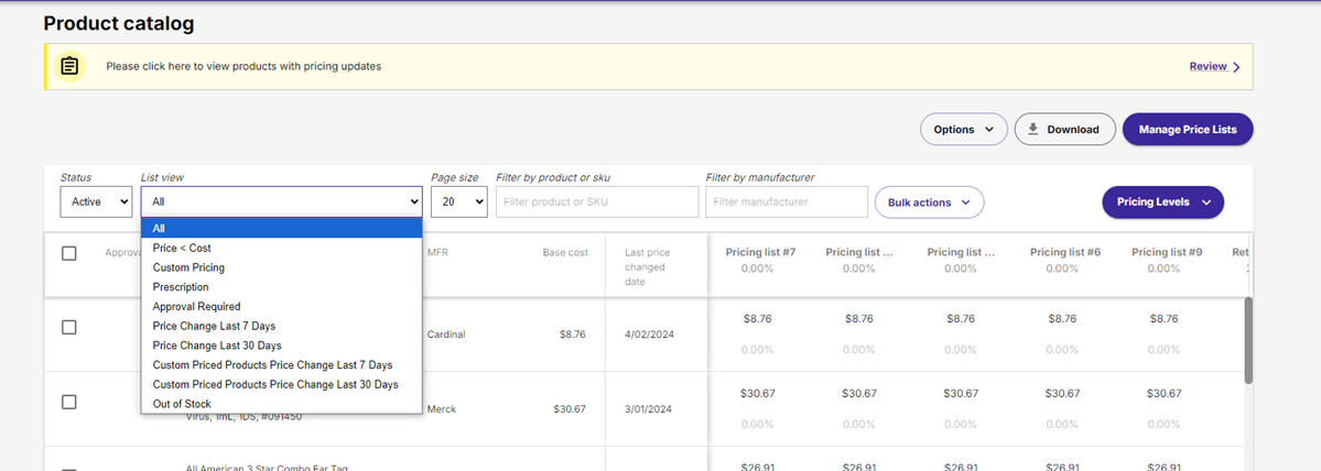 myAnimalRx Additional Product Catalog Filters feature